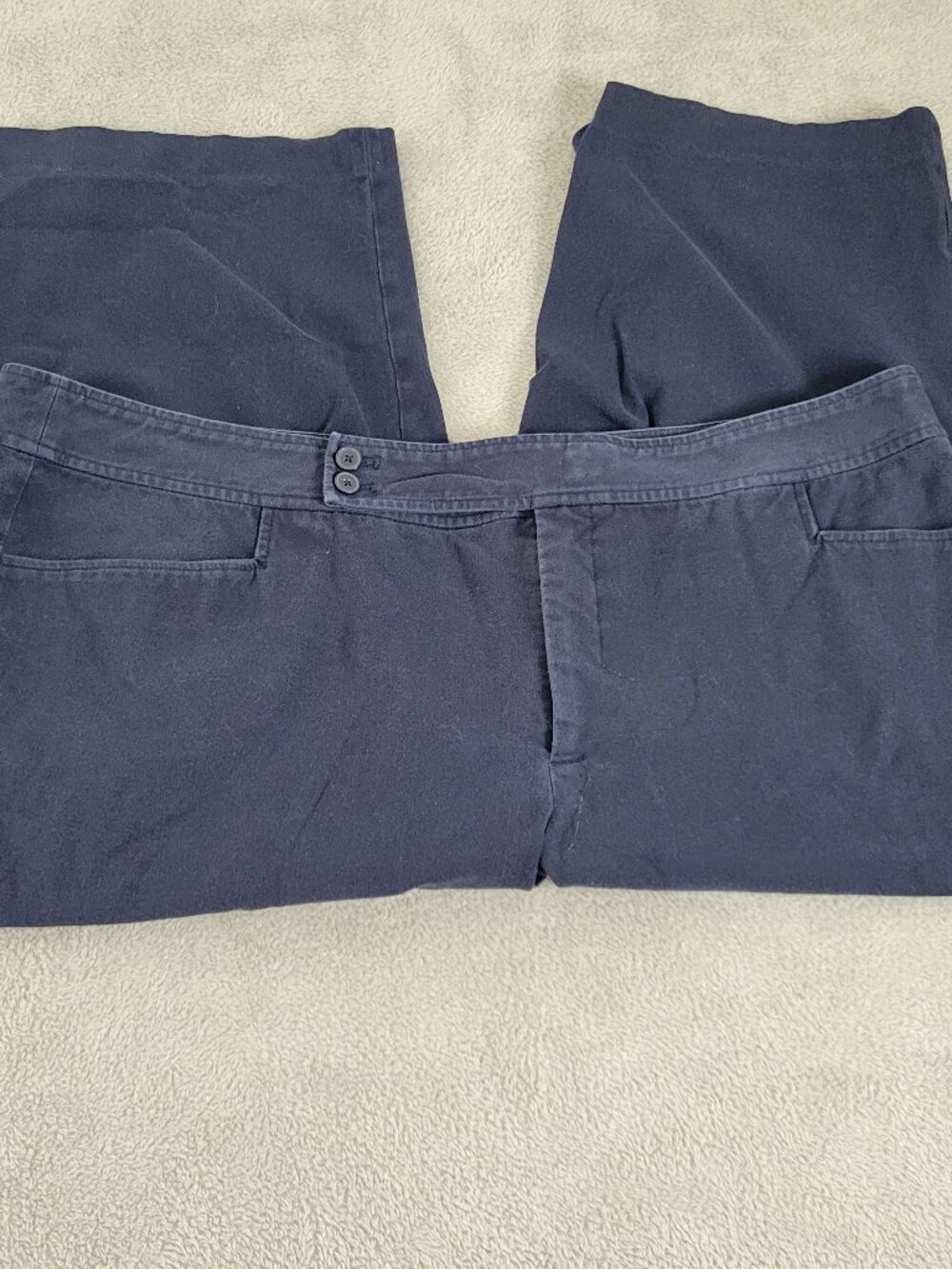 Chaps Women's 22W Blue Capri Pants High Rise Straight Leg Cotton Stretch CAP48E
